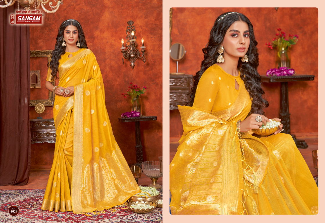 Sangam Bluemoon New Designer Ethnic Wear Cotton Handloom Sarees Collection